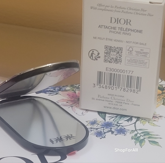 DIOR CD Smart Phone Pop Socket Phone Ring Mirror Stand Black/Silver Compact - Picture 12 of 16